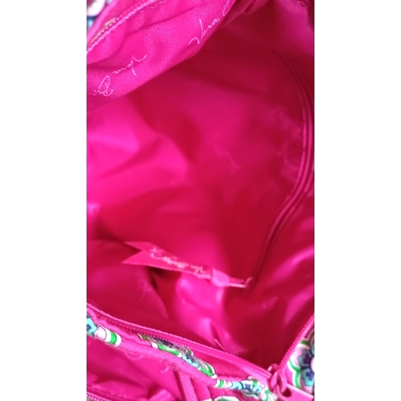 Vera Bradley Pink Swirls Flowers Triple Zip Hipster Crossbody Bag - Retired Patt - Picture 7 of 10